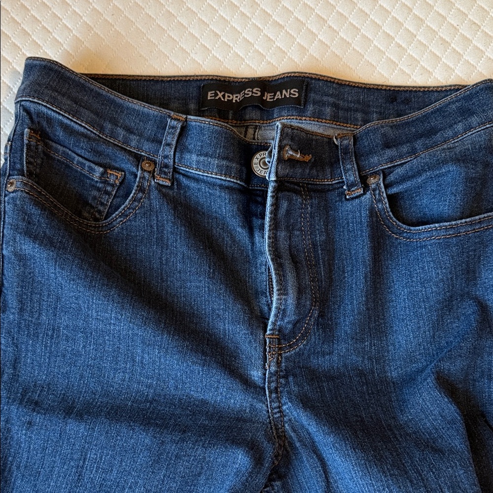 Express High Rise Women's Dark Blue Jeans